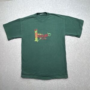 Vintage 90's Green Irish‎ Ireland Single Stitch Size M Tshirt Embroidered